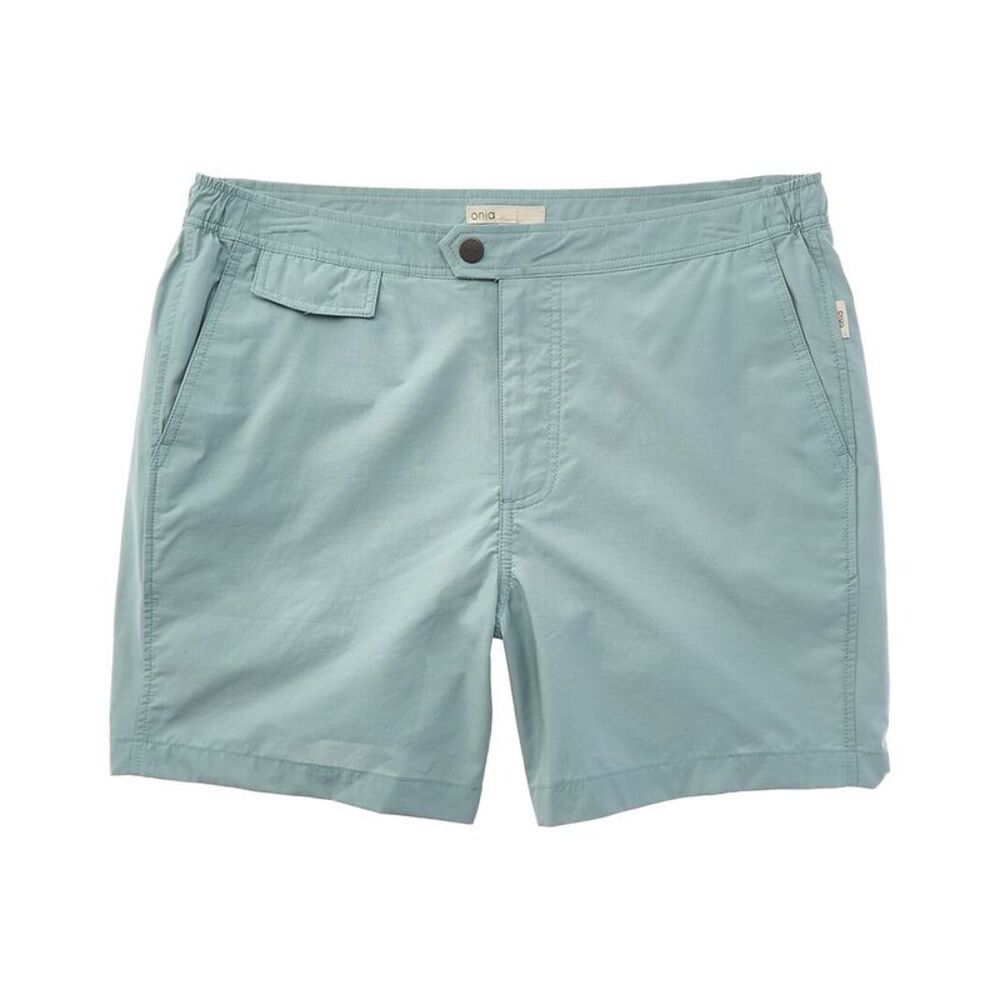 Onia Mens  Calder Side Elastic Swim Trunk, Blue